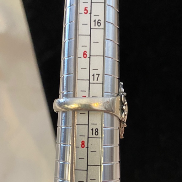 Silver and Blue Labradorite Gemstone Ring with 925 SS Detail - Picture 3 of 5